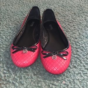 Red and Black Michael Kors flats